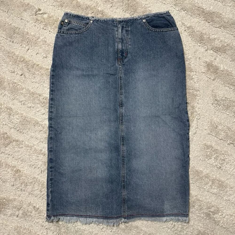 Y2K IT Jeans Denim Midi Skirt